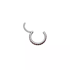 Red CZ Titanium Hinged Hoop Ring - 20 Gauge at Spencer's