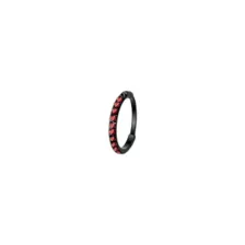 Black Titanium Red Pavé Hinged Hoop Ring - 20 Gauge at Spencer's