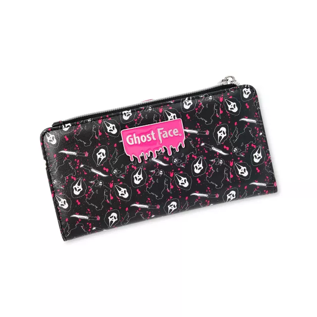 Ghost Face Black and Pink Zip Wallet at Spencer's