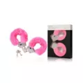 Hot Pink Heavy-Duty Furry Handcuffs - Pleasure Bound at Spencer's