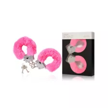 Hot Pink Heavy-Duty Furry Handcuffs - Pleasure Bound at Spencer's