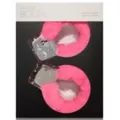 Hot Pink Heavy-Duty Furry Handcuffs - Pleasure Bound at Spencer's