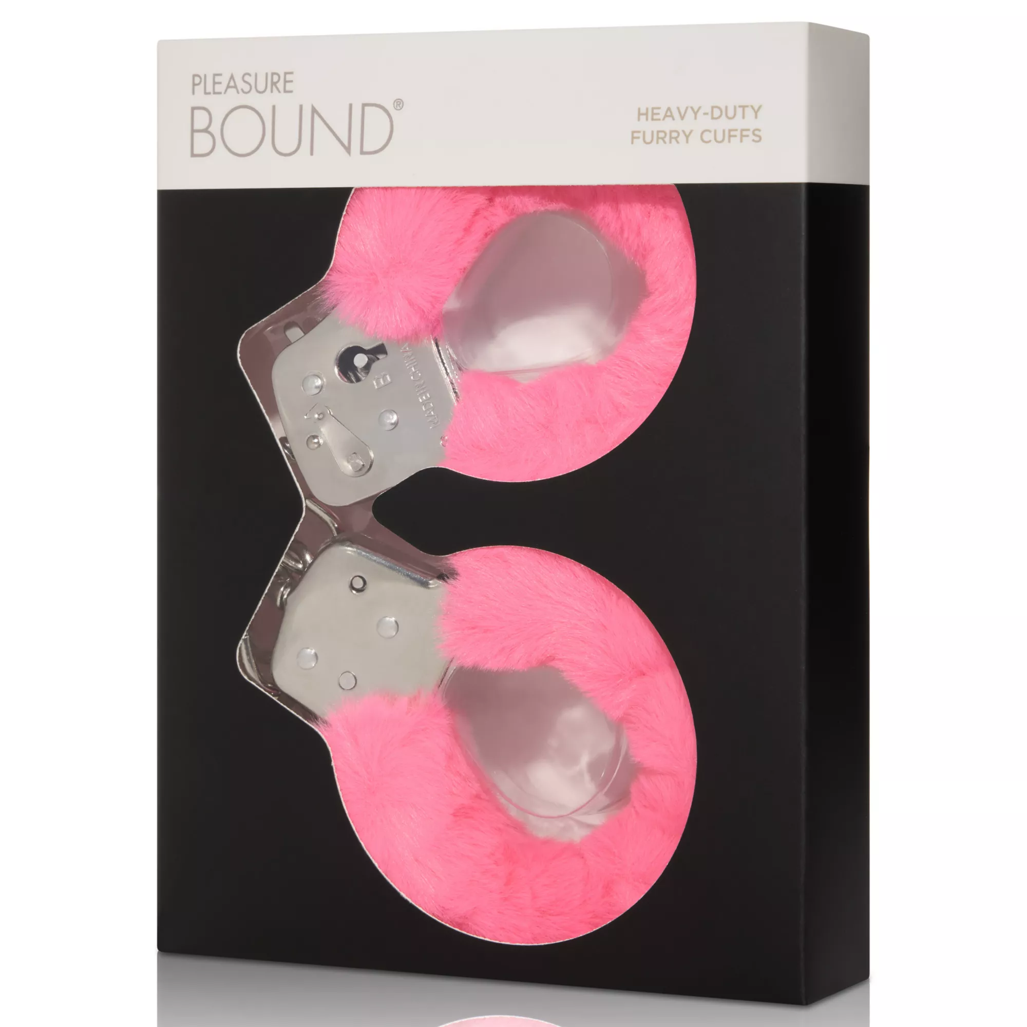 Hot Pink Heavy-Duty Furry Handcuffs - Pleasure Bound at Spencer's