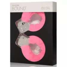 Hot Pink Heavy-Duty Furry Handcuffs - Pleasure Bound at Spencer's