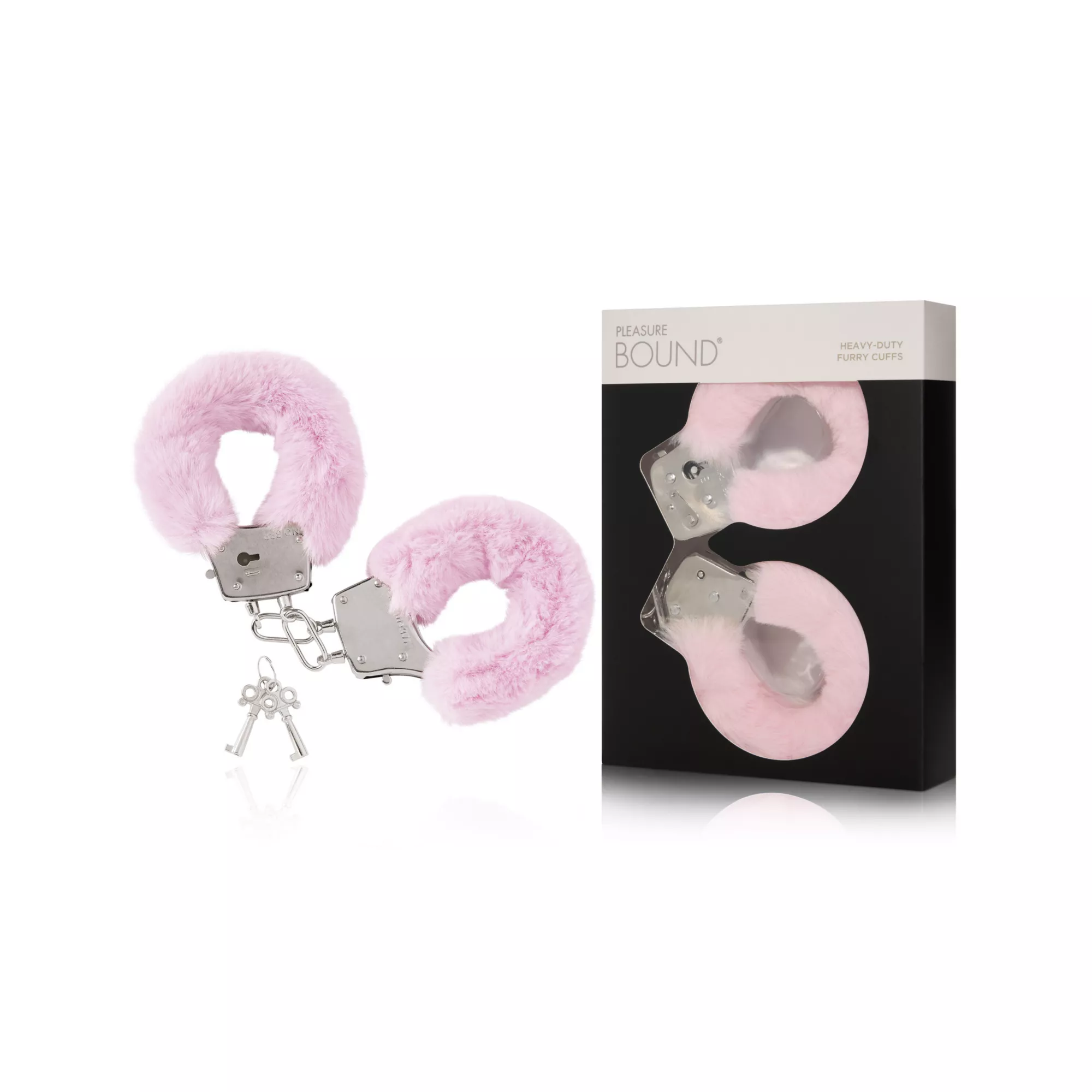 Pink Heavy-Duty Furry Handcuffs - Pleasure Bound at Spencer's