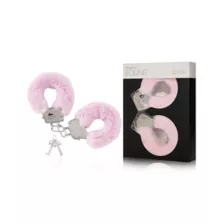 Pink Heavy-Duty Furry Handcuffs - Pleasure Bound at Spencer's