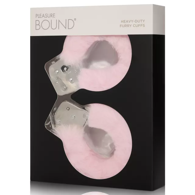 Pink Heavy-Duty Furry Handcuffs - Pleasure Bound at Spencer's