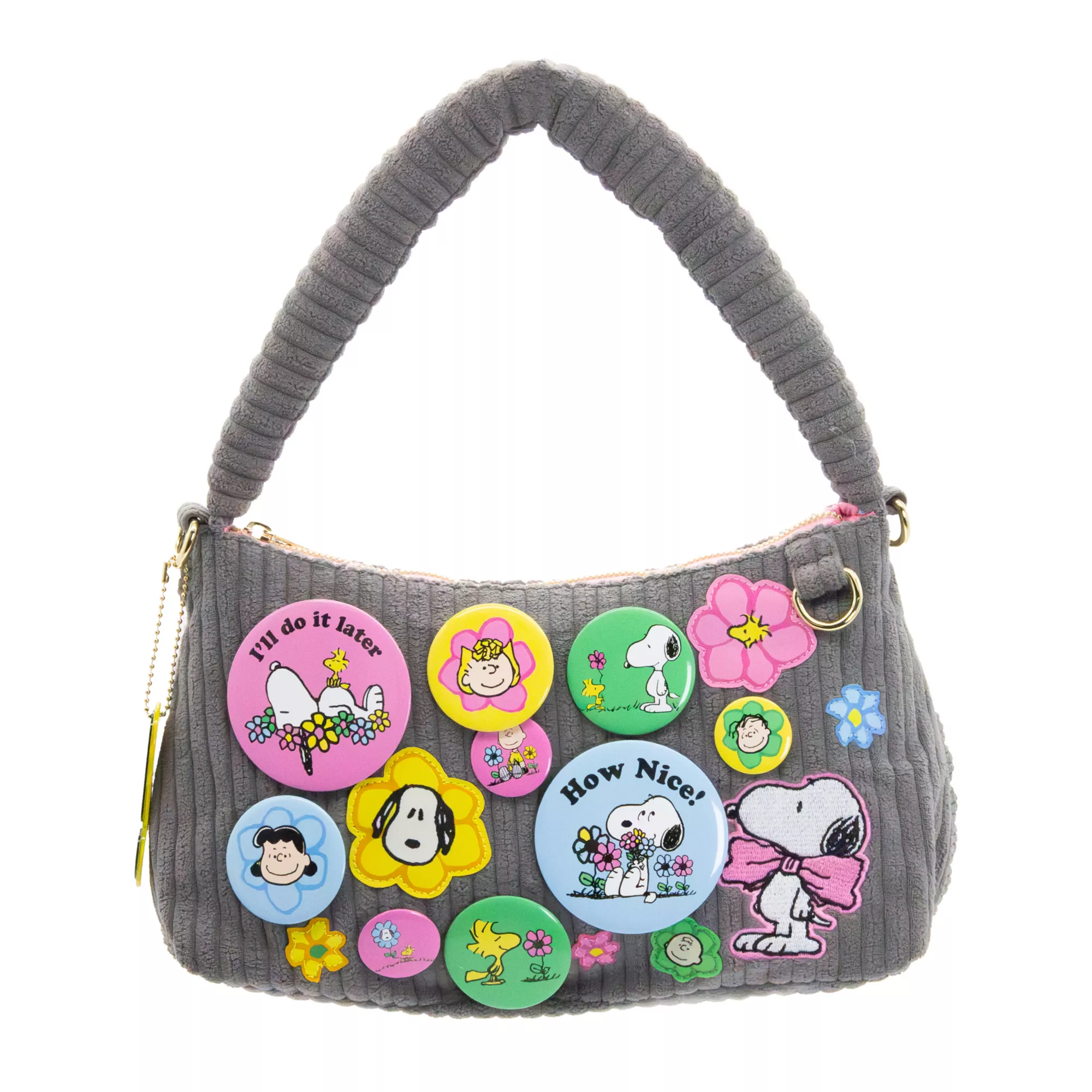 Whatever! Makes You Happy Peanuts Patch Pin Baguette Handbag at Spencer's