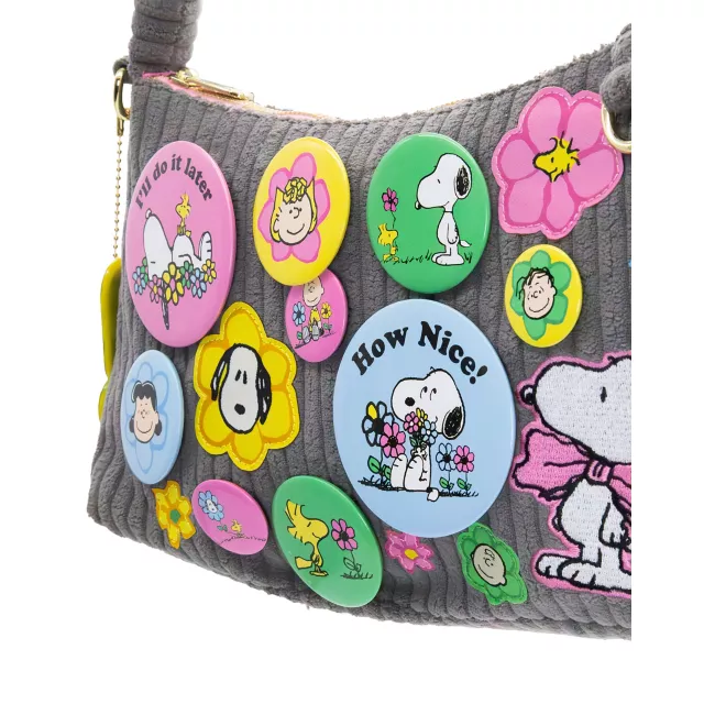 Whatever! Makes You Happy Peanuts Patch Pin Baguette Handbag at Spencer's