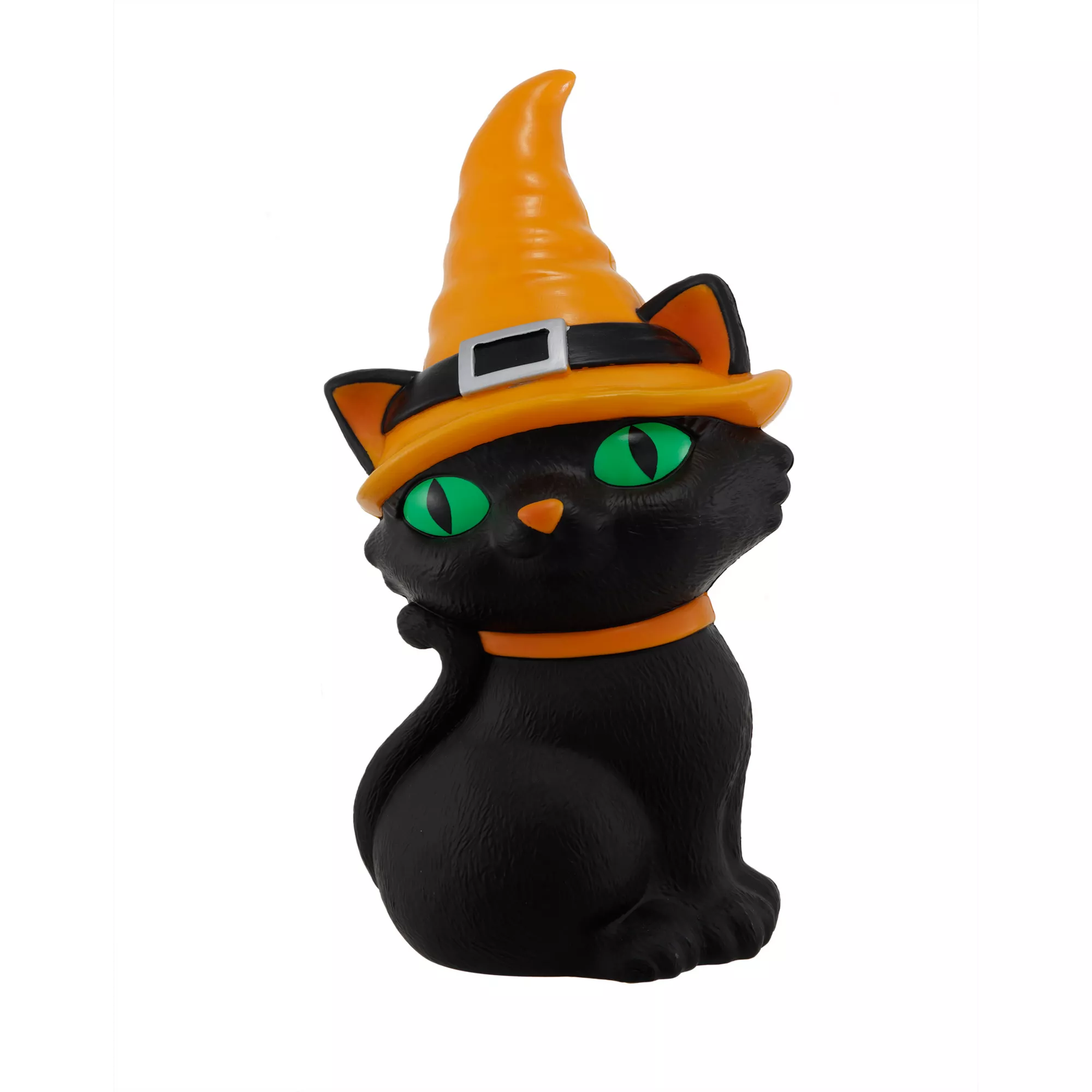 9.6" Light-Up Blow Mold Witch Cat
