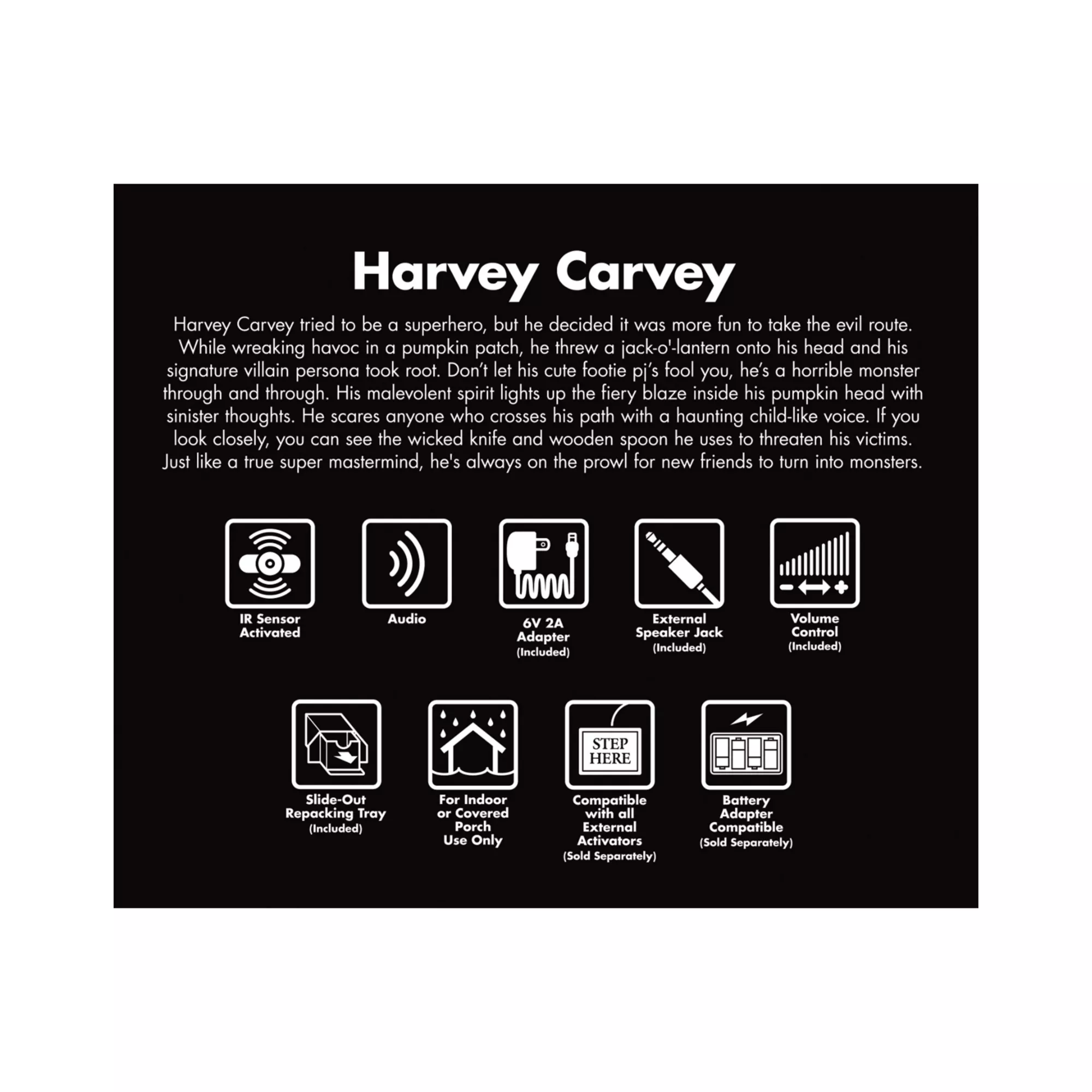 4 Ft 4 In Harvey Carvey Animatronic