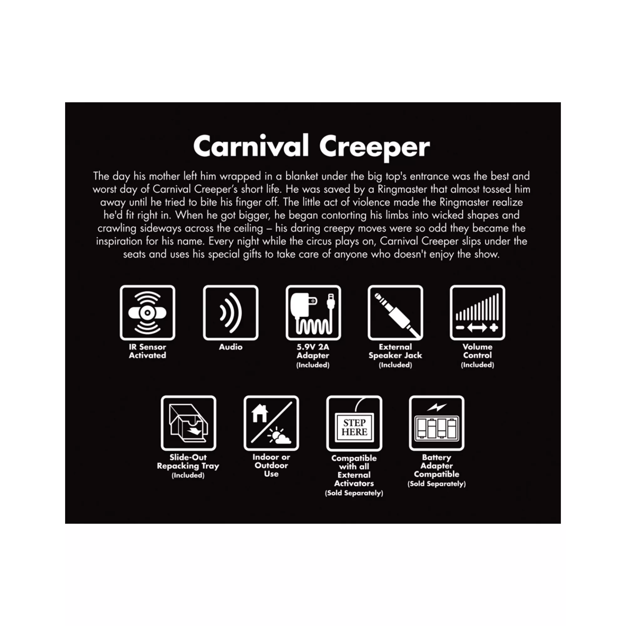 3 Ft 9 In Carnival Creeper Animatronic