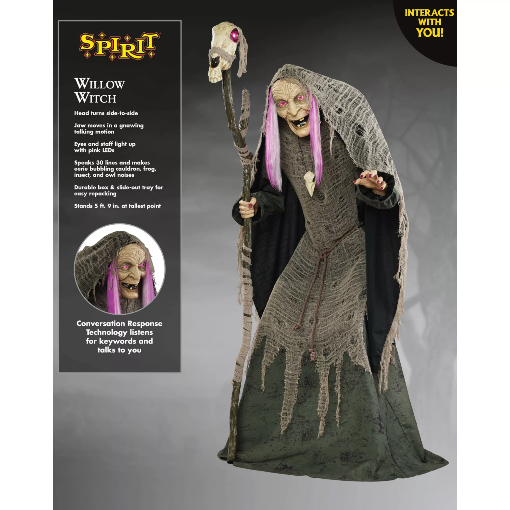 5 Ft 9 In Willow Witch Animatronic at Spirit Halloween