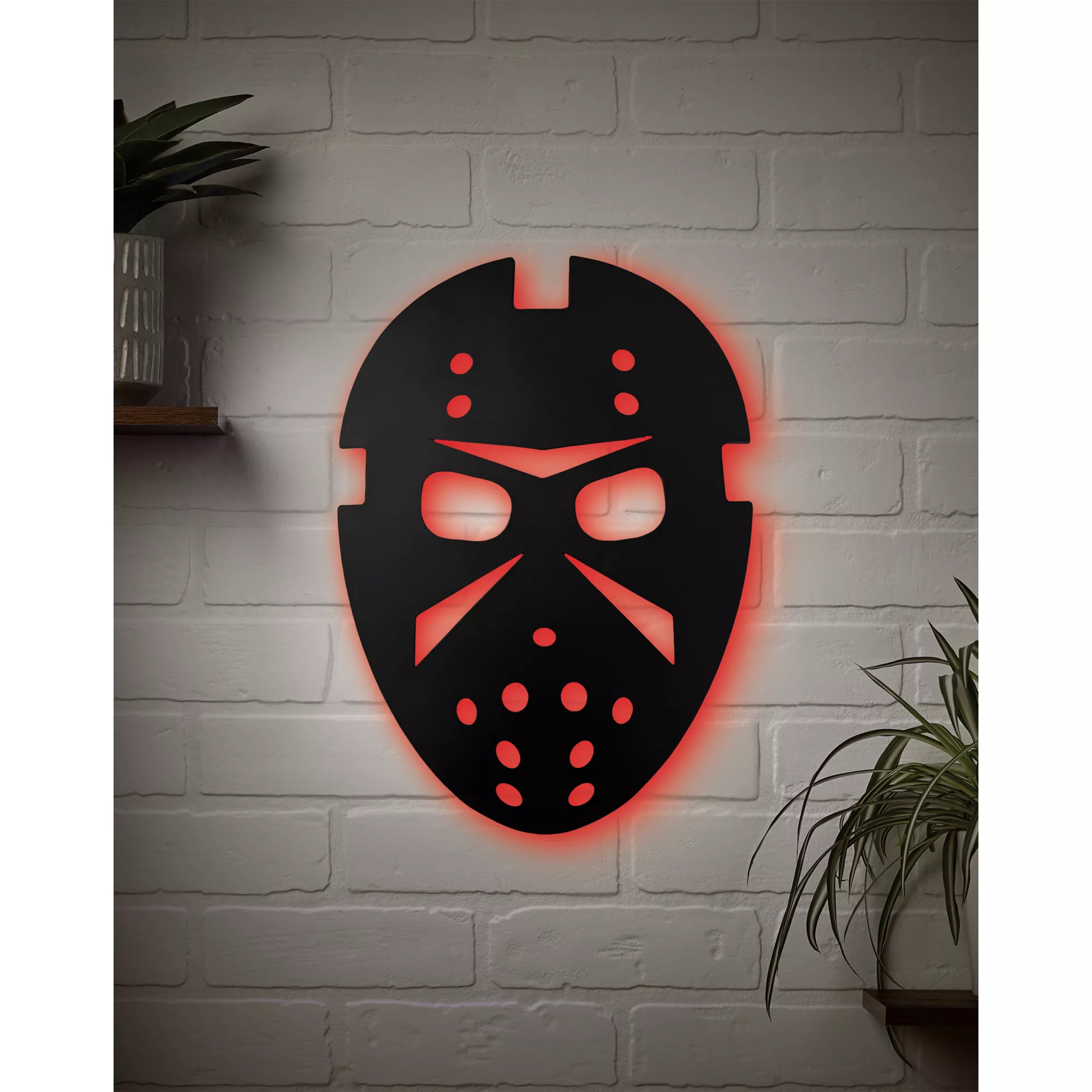 Jason Voorhees Mask LED Light-Up Sign - Jason Universe