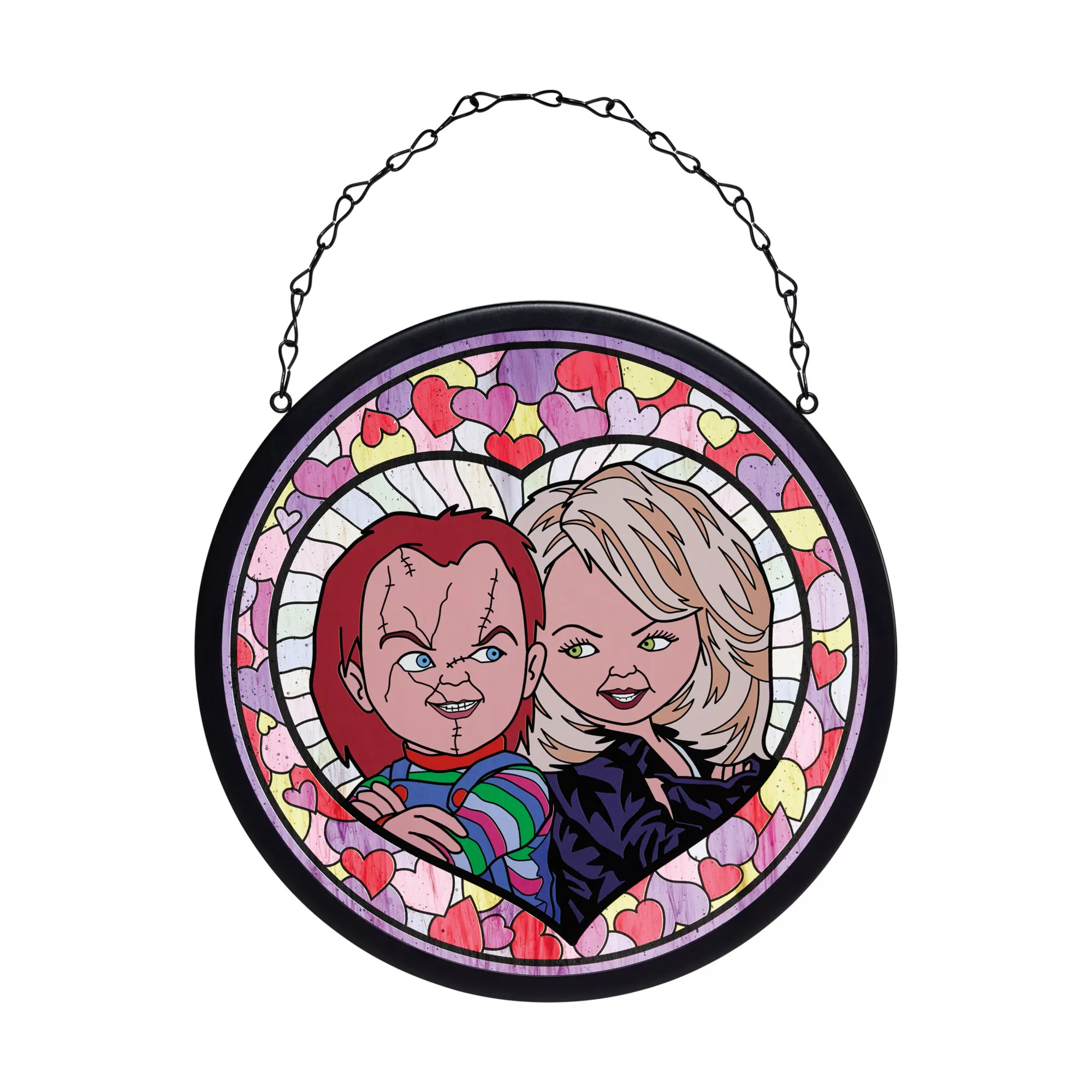 Chucky and Tiffany Stained Glass Suncatcher at Spirit Halloween