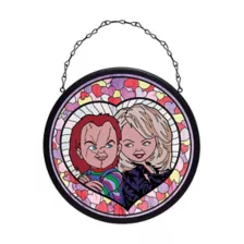 Chucky and Tiffany Stained Glass Suncatcher at Spirit Halloween