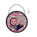 Chucky and Tiffany Stained Glass Suncatcher at Spirit Halloween