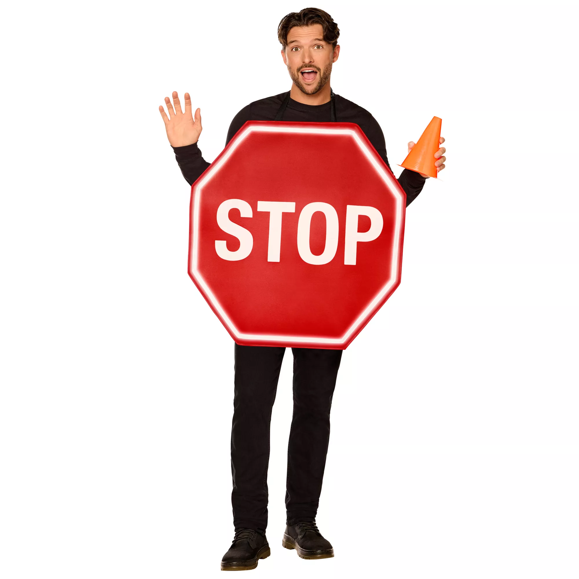 Adult Light-Up Stop Sign 3D Foam Costume at Spirit Halloween