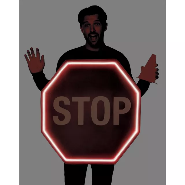 Adult Light-Up Stop Sign 3D Foam Costume at Spirit Halloween