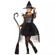 Kids Glimmer Witch Tulle Dress Costume at Spirit Halloween