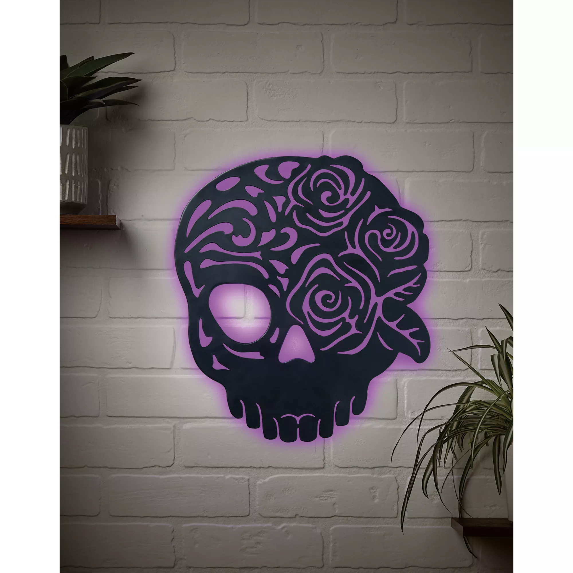 Enchanted Skull LED Light-Up Sign at Spirit Halloween