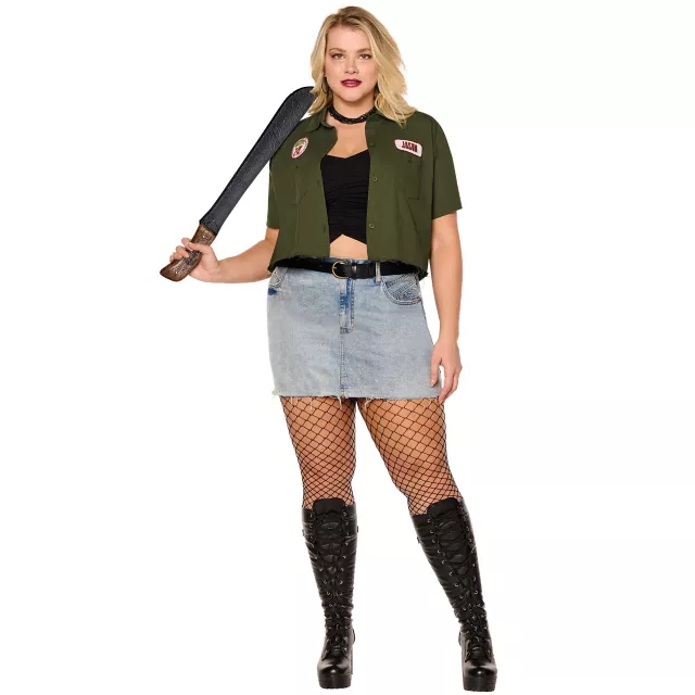 Adult Jason Cropped Work Shirt - Jason Universe at Spirit Halloween