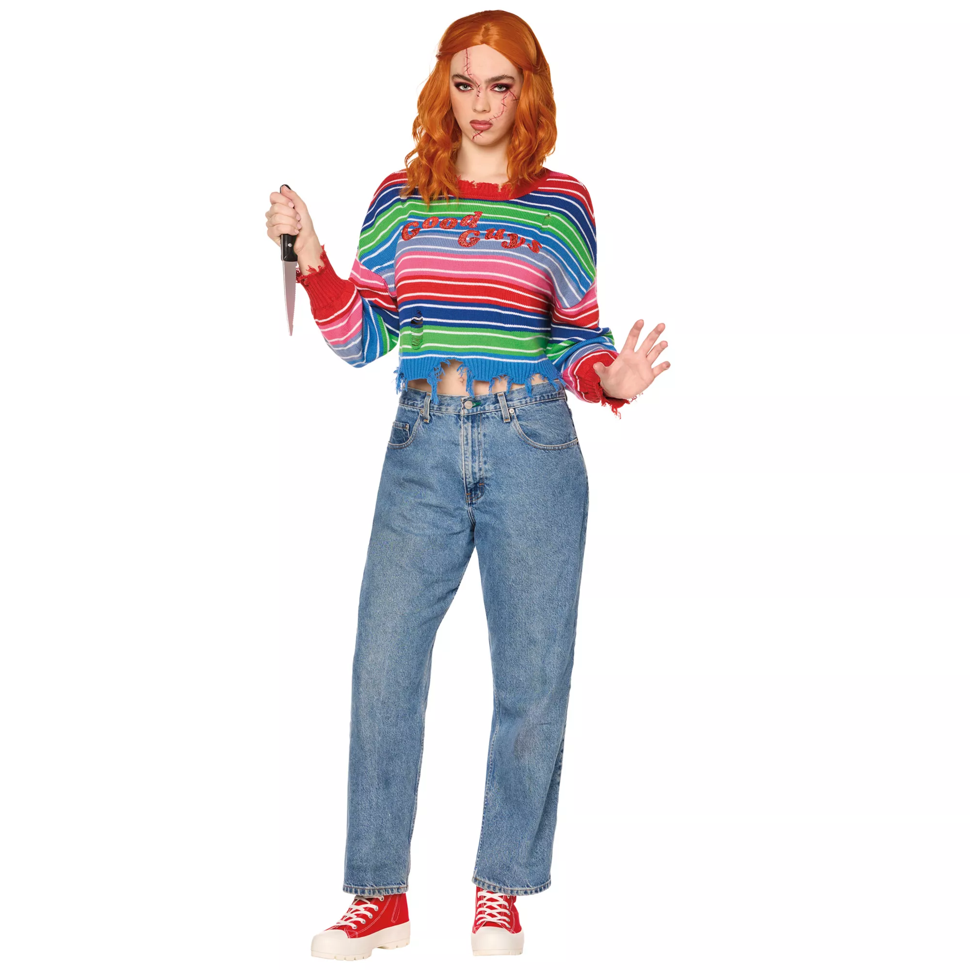Adult Chucky Sweater and Knife Set at Spirit Halloween