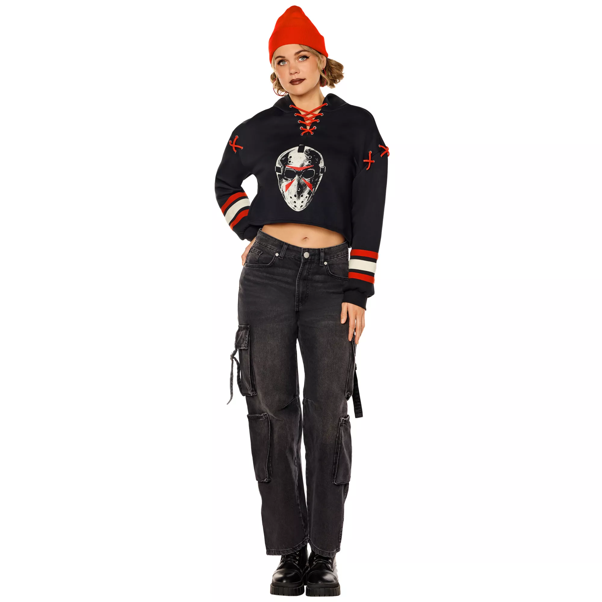 Adult Jason Hockey Mask Lace-Up Hoodie - Universe