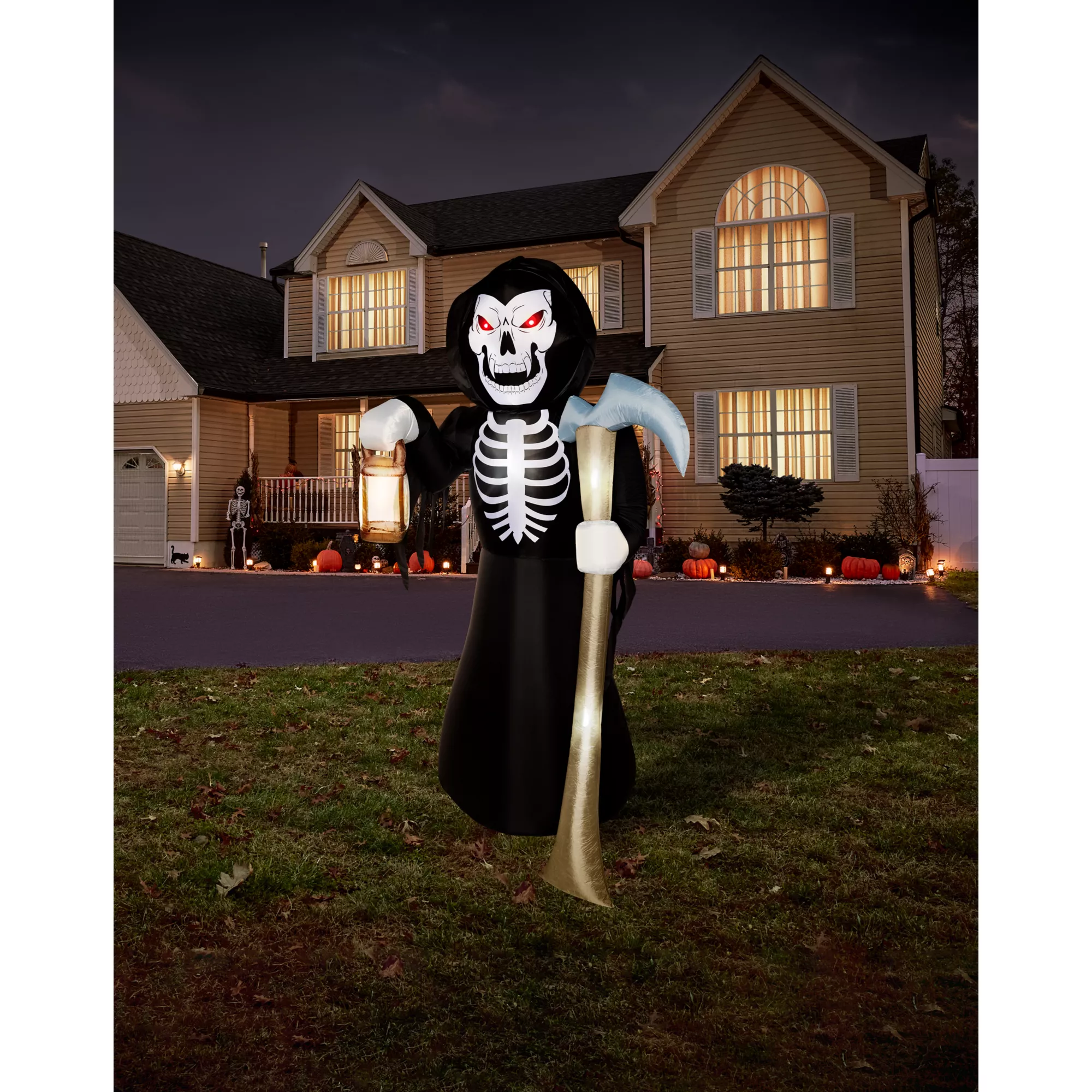 8 Ft Light-Up Reaper Inflatable Decoration at Spirit Halloween