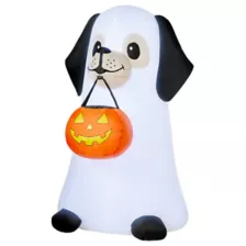 3 Ft 6 In Light-Up Ghost Dog Inflatable Decoration at Spirit Halloween