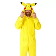 Adult Pikachu Deluxe Hooded Jumpsuit - Pokémon at Spirit Halloween