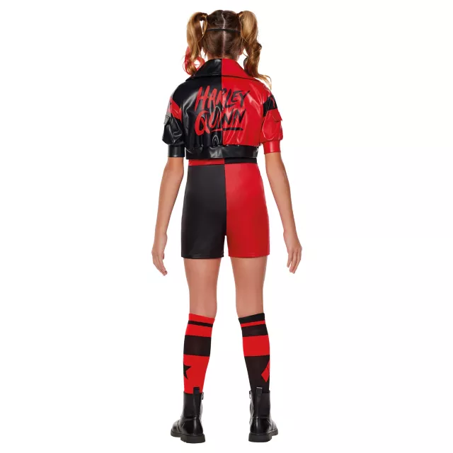 Kids Harley Quinn Black & Red Jumpsuit Costume - DC Villains at Spirit Halloween