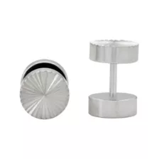 Round Textured Silver-Plated Faux Plugs - 16 Gauge at Spencer's