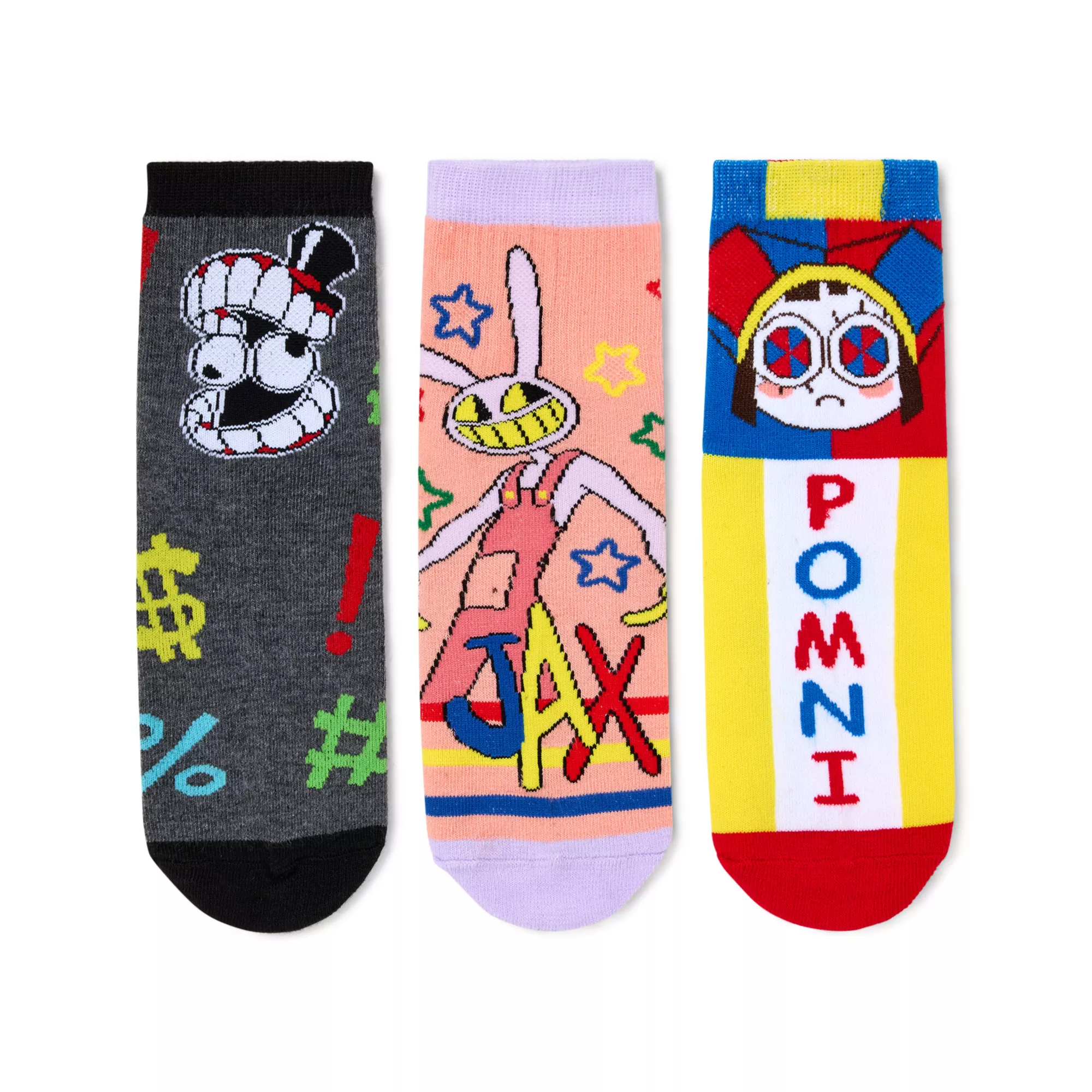 Multi-Pack The Amazing Digital Circus Ankle Socks - 3 Pair at Spencer's