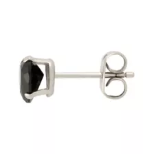 Multi-Pack Black Crystal Heart Silver-Plated Titanium Stud Earrings 3 Pair - 20 Gauge at Spencer's