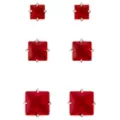 Multi-Pack Red Crystal Square Silver-Plated Titanium Stud Earrings 3 Pair - 20 Gauge at Spencer's