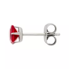 Multi-Pack Red Crystal Square Silver-Plated Titanium Stud Earrings 3 Pair - 20 Gauge at Spencer's