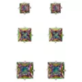 Multi-Pack Vitrail CZ Square Silver-Plated Titanium Stud Earrings 3 Pair - 20 Gauge at Spencer's