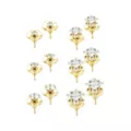 Multi-Pack Gold-Tone Titanium CZ Square Stud Earrings 6 Pairs - 20 Gauge at Spencer's