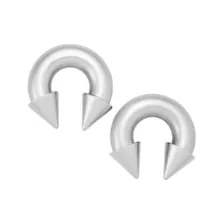 Silver-Tone Spike Horseshoe Rings at Spencer's