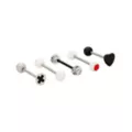 Multi-Pack Red and Black Heart Screw Titanium Barbells 5 Pack - 14 Gauge at Spencer's