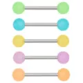 Multi-Pack Titanium Pastel Multicolor Barbells 5 Pack - 14 Gauge at Spencer's
