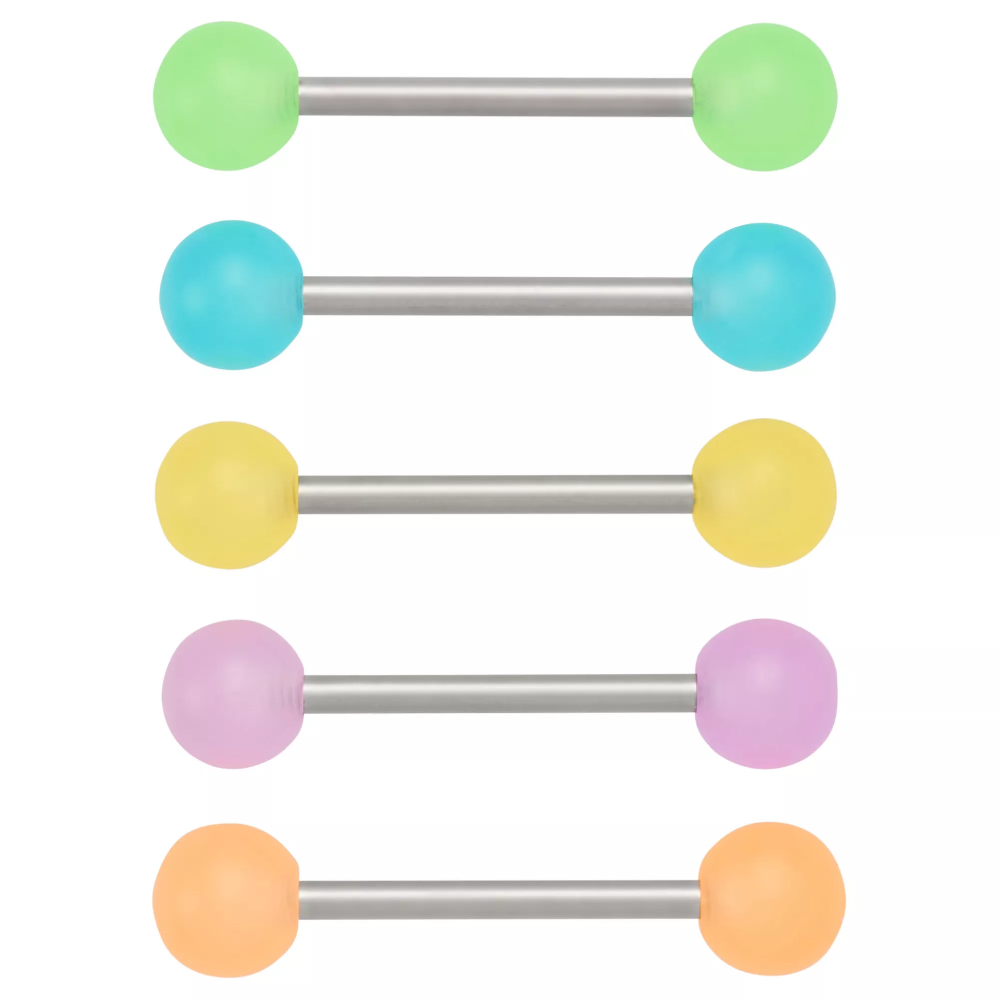 Multi-Pack Titanium Pastel Multicolor Barbells 5 Pack - 14 Gauge at Spencer's