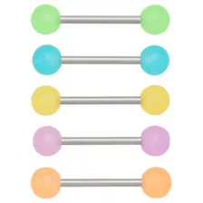 Multi-Pack Titanium Pastel Multicolor Barbells 5 Pack - 14 Gauge at Spencer's