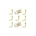 Multi-Pack CZ Butterfly Gold-Tone L-Bend Nose Rings 9 Pack - 20 Gauge at Spencer's