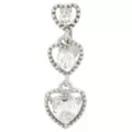 CZ Triple Heart Silver-Tone Titanium Dangle Belly Ring - 14 Gauge at Spencer's