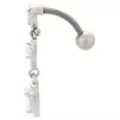 CZ Triple Heart Silver-Tone Titanium Dangle Belly Ring - 14 Gauge at Spencer's