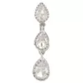 CZ Triple Tear Drop Silver-Tone Titanium Dangle Belly Ring - 14 Gauge at Spencer's