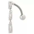 CZ Triple Tear Drop Silver-Tone Titanium Dangle Belly Ring - 14 Gauge at Spencer's
