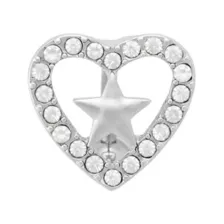 CZ Star and Heart Floating Titanium Belly Ring - 14 Gauge at Spencer's
